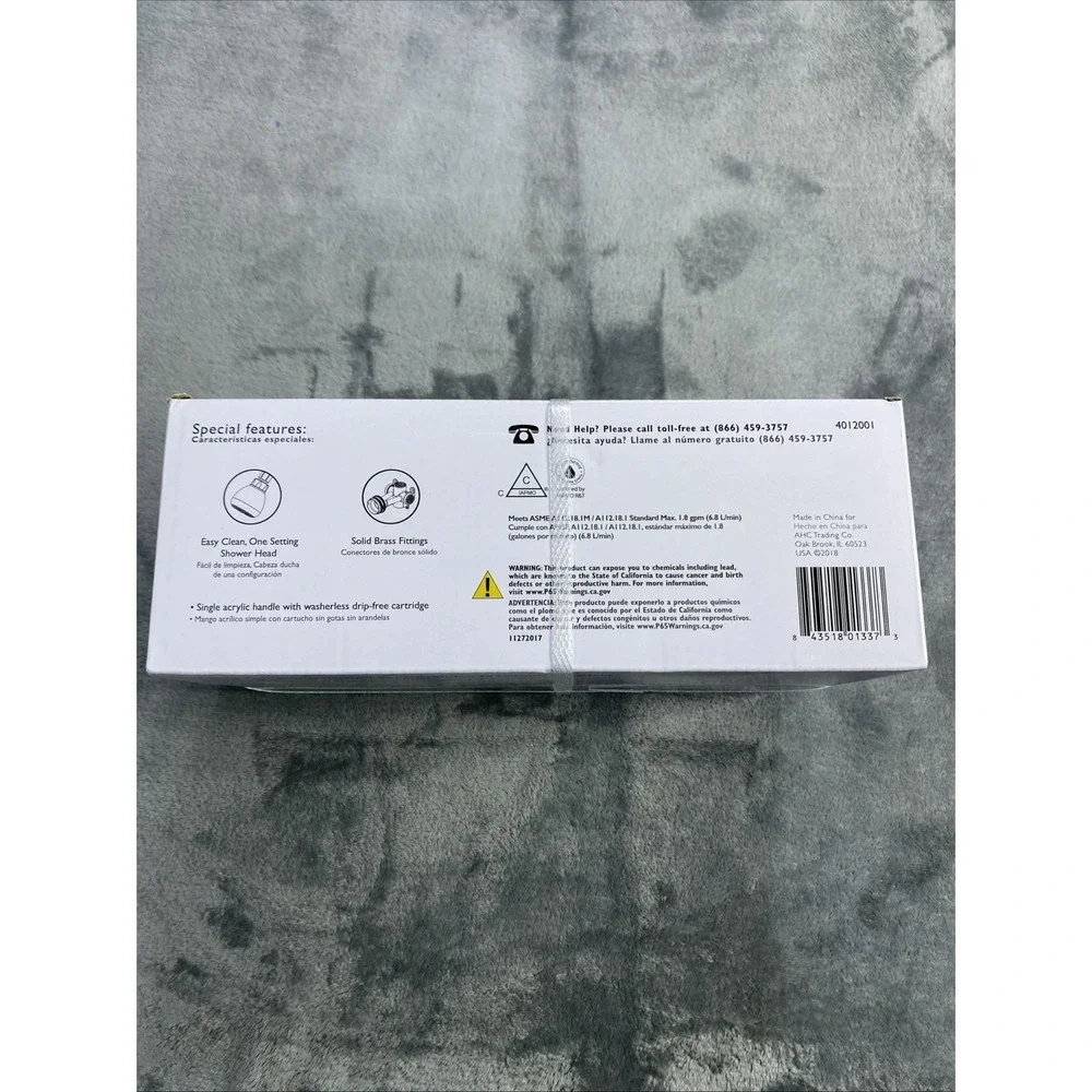 OakBrook Essentials Shower Faucet Acrylic One Handle Chrome 832X-0501 1.8GPM NEW